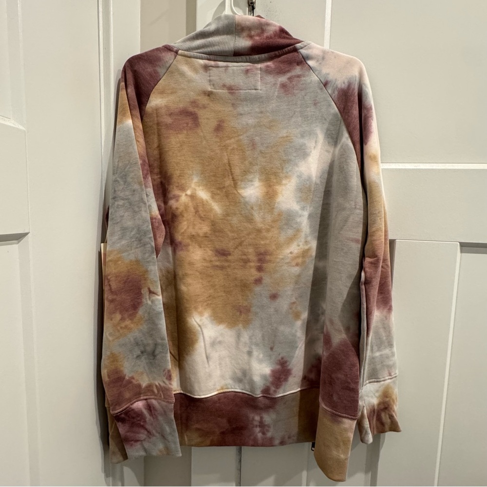 Sweatshirt Project NWT Size M Tie-Dye Zipper Detail Turtleneck Sweatshirt Top - Picture 5 of 8